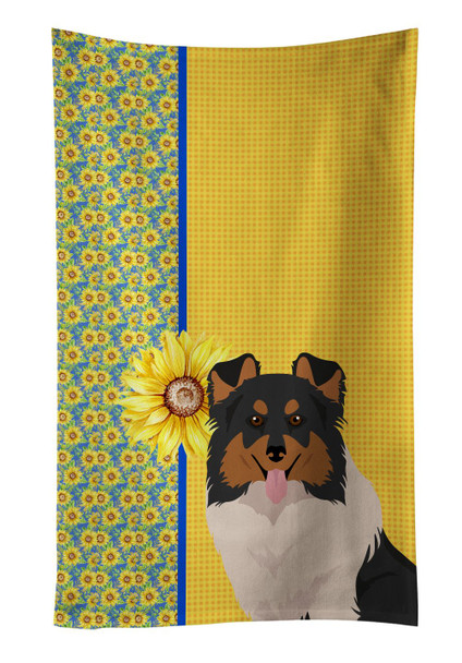Summer Sunflowers Tricolor Sheltie Kitchen Towel Dish Cloths product image at NuMercy