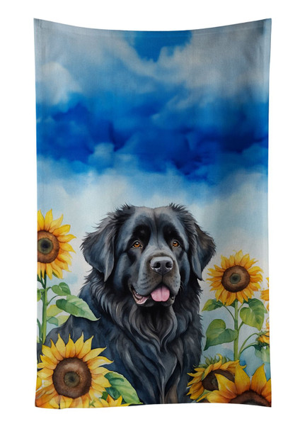 Newfoundland in Sunflowers Kitchen Towel Dish Cloths DAC6123 product image at NuMercy
