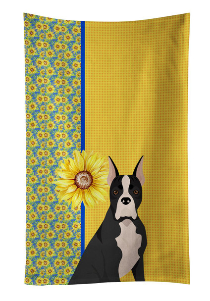 Summer Sunflowers Black Boxer Kitchen Towel Dish Cloths product image at NuMercy