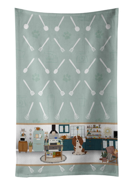 Longhair Red Pedbald Dachshund in the Kitchen Kitchen Towel Dish Cloths product image at NuMercy
