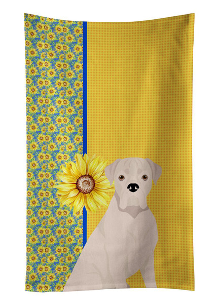 Summer Sunflowers Natural Eared White Boxer Kitchen Towel Dish Cloths product image at NuMercy