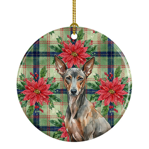 Xoloitzcuintli Christmas Poinsettias Ceramic Christmas Ornament product image at NuMercy