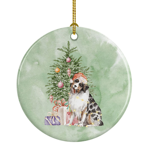 Australian Shepherd #2 Christmas Presents and Tree Ceramic Ornament product image at NuMercy
