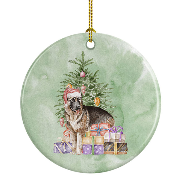 German Shepherd Christmas Presents and Tree Ceramic Ornament product image at NuMercy