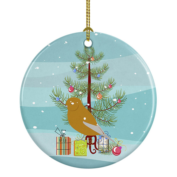 Norwich Canary Merry Christmas Ceramic Ornament product image at NuMercy