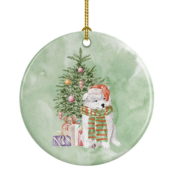 Samoyed Christmas Presents and Tree Ceramic Ornament product image at NuMercy