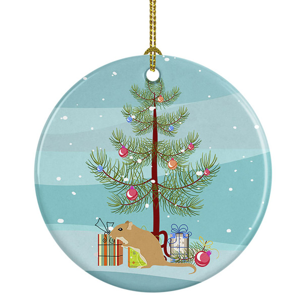 Gerbil Mouse Merry Christmas Ceramic Ornament product image at NuMercy