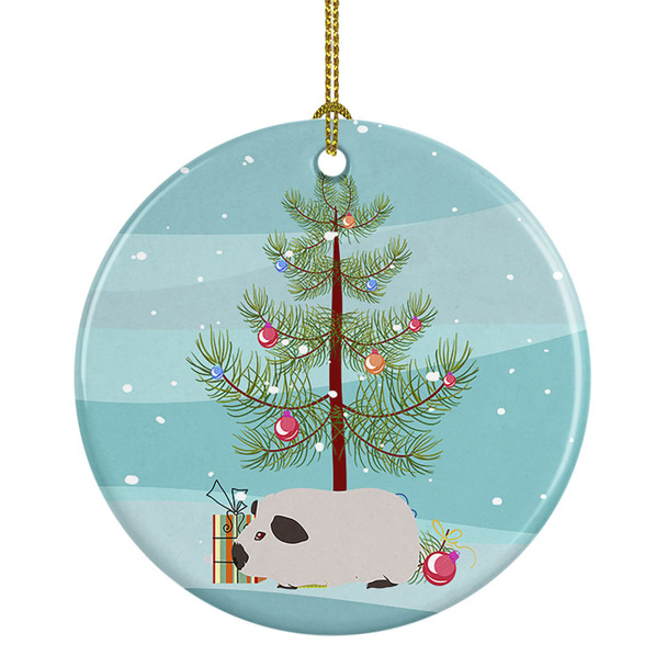 Himalayan Guinea Pig Merry Christmas Ceramic Ornament product image at NuMercy