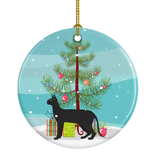 Black Cornish Rex Cat Christmas Ceramic Ornament CK4597 product image at NuMercy