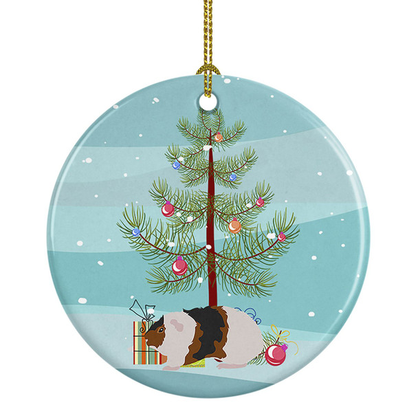 Teddy Guinea Pig Merry Christmas Ceramic Ornament product image at NuMercy