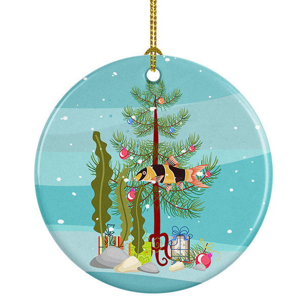 Clown Loach Fish Merry Christmas Ceramic Ornament product image at NuMercy