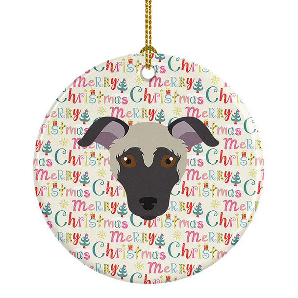 Argentine Pila Dog Merry Christmas Ceramic Ornament WDK1485 product image at NuMercy