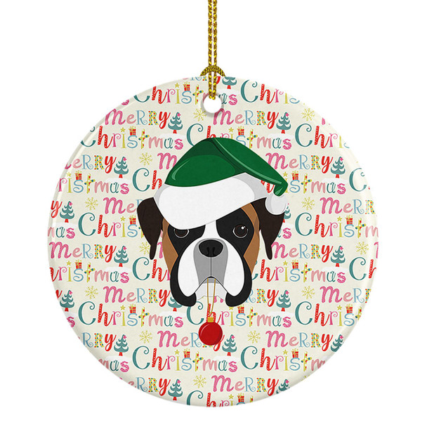 Boxer Merry Christmas Ceramic Ornament WDK1453 product image at NuMercy