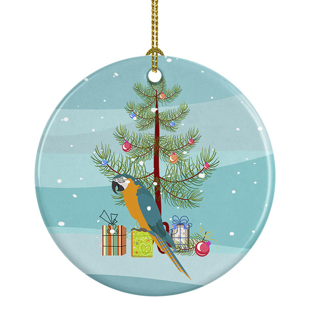 Macaw Merry Christmas Ceramic Ornament product image at NuMercy