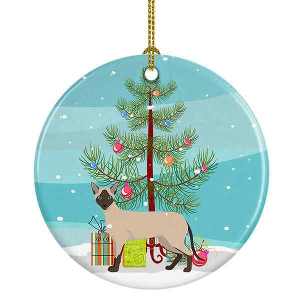 Siamese Modern Cat Christmas Ceramic Ornament CK4711 product image at NuMercy