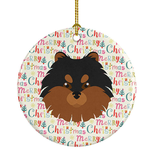Pomeranian Merry Christmas Ceramic Ornament WDK1531 product image at NuMercy