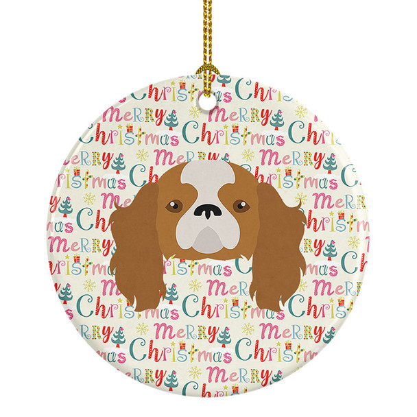 Blenheim Cavalier King Charles Spaniel Merry Christmas Ceramic Ornament product image at NuMercy