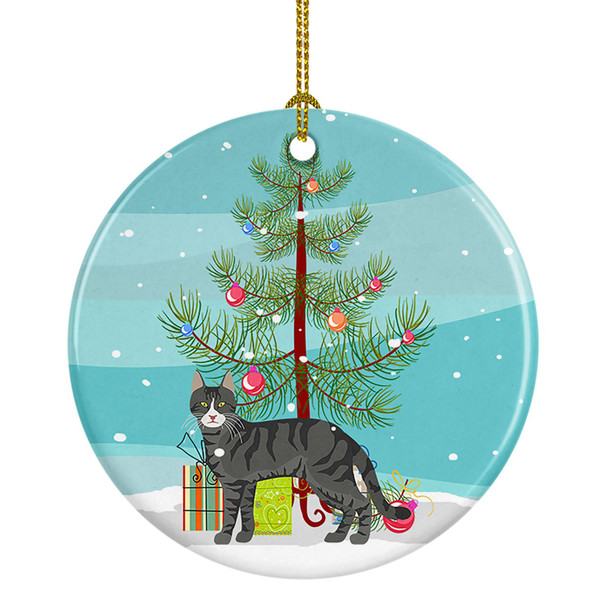 Tricolour Aegean Cat Christmas Ceramic Ornament CK4548 product image at NuMercy