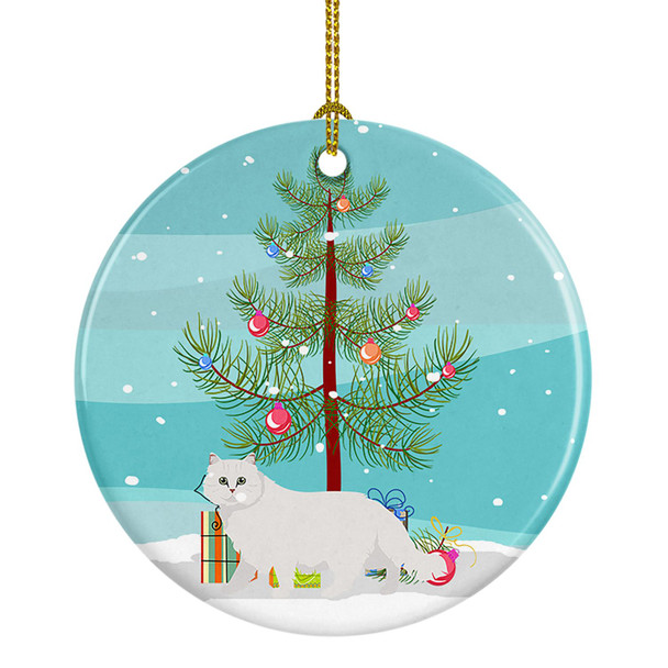 Chinchilla Persian Longhair Cat Christmas Ceramic Ornament CK4589 product image at NuMercy