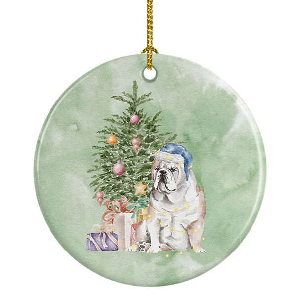 Bulldog, English Bulldog Christmas Presents and Tree Ceramic Ornament product image at NuMercy