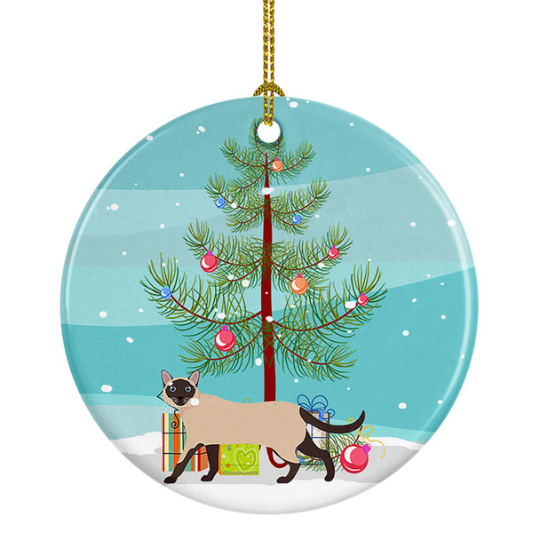 Siamese Traditional Cat Christmas Ceramic Ornament CK4713 product image at NuMercy