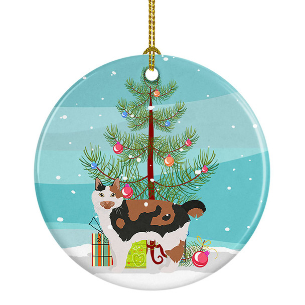 Cymric Cat Christmas Ceramic Ornament CK4600 product image at NuMercy