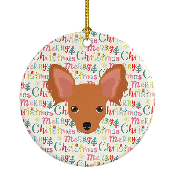 Russian Tor Terrier Merry Christmas Ceramic Ornament WDK1537 product image at NuMercy