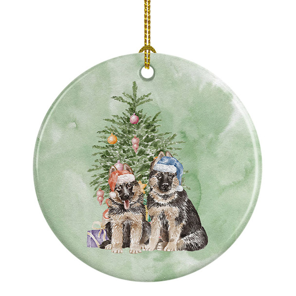 German Shepherd Momma Baby Christmas Presents and Tree Ceramic Ornament product image at NuMercy