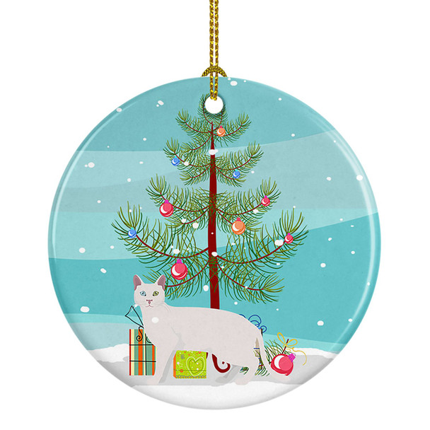 Khao Manee Cat Christmas Ceramic Ornament CK4634 product image at NuMercy
