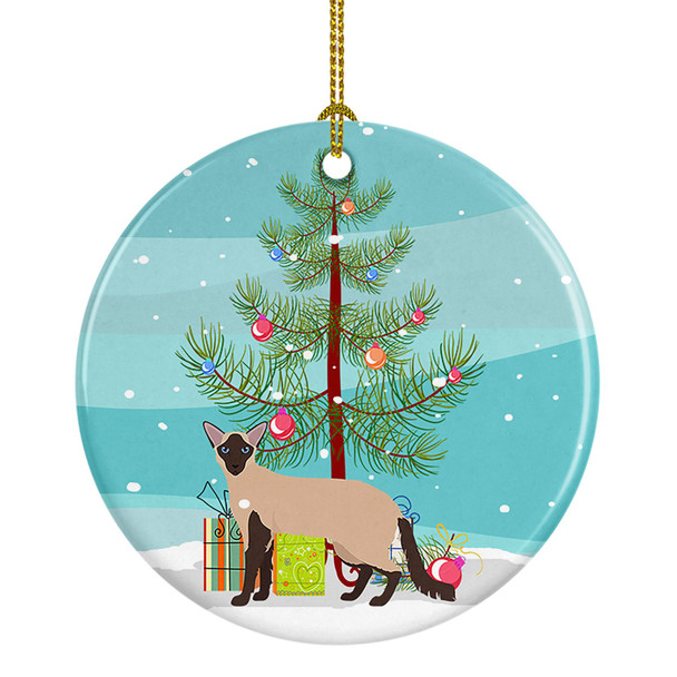 Colorpoint Longhair Cat Christmas Ceramic Ornament CK4590 product image at NuMercy