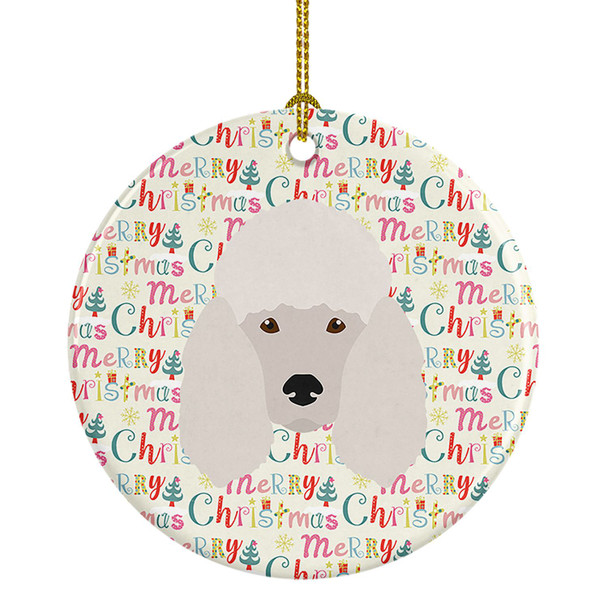 Poodle Merry Christmas Ceramic Ornament WDK1532 product image at NuMercy