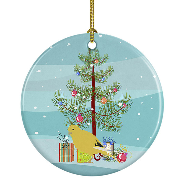 Border Canary Merry Christmas Ceramic Ornament product image at NuMercy
