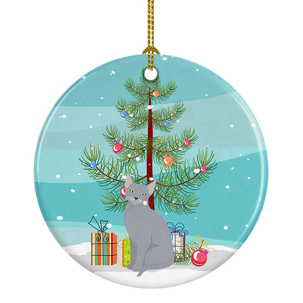 Russian Blue Cat Christmas Ceramic Ornament CK4788 product image at NuMercy
