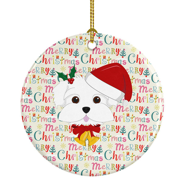 Maltese Merry Christmas Ceramic Ornament WDK1471 product image at NuMercy