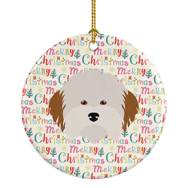 Havanese Dog Merry Christmas Ceramic Ornament product image at NuMercy