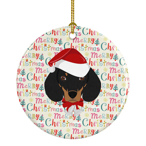 Dachshund Merry Christmas Ceramic Ornament WDK1459 product image at NuMercy