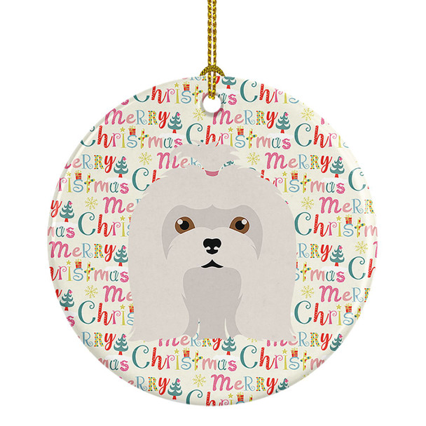 Maltese Merry Christmas Ceramic Ornament WDK1520 product image at NuMercy