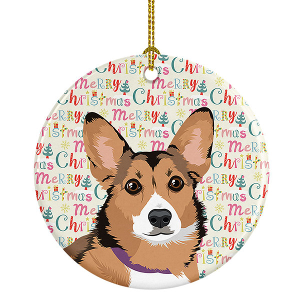 Pembroke Welsh Corgi Sable and White Christmas Ceramic Ornament product image at NuMercy