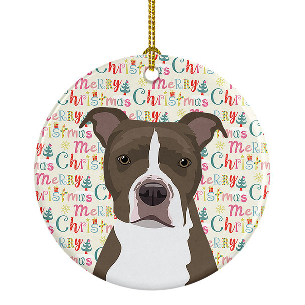 Pit Bull Blue #6 Christmas Ceramic Ornament product image at NuMercy