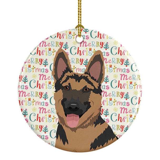 German Shepherd Red and Black Christmas Ceramic Ornament product image at NuMercy