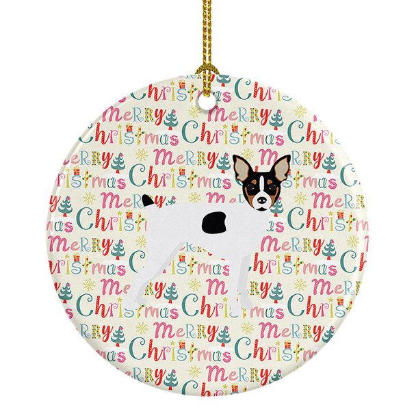 Toy Fox Terrier Merry Christmas Ceramic Ornament WDK1824 product image at NuMercy
