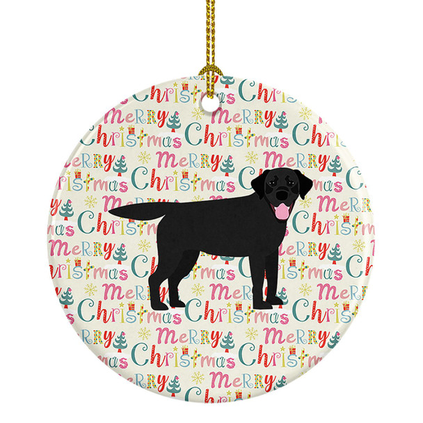 Black Labrador Retriever Merry Christmas Ceramic Ornament WDK1783 product image at NuMercy