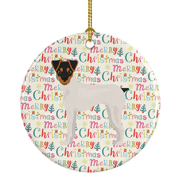 Japanese Terrier Merry Christmas Ceramic Ornament WDK1734 product image at NuMercy