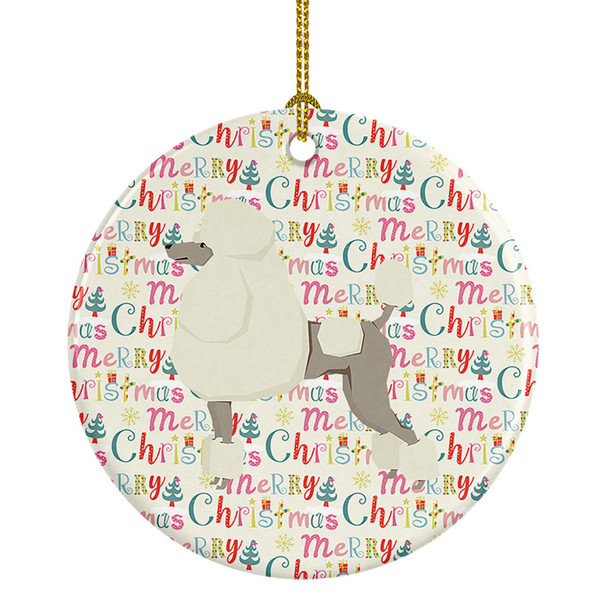 Poodle Merry Christmas Ceramic Ornament WDK1972 product image at NuMercy