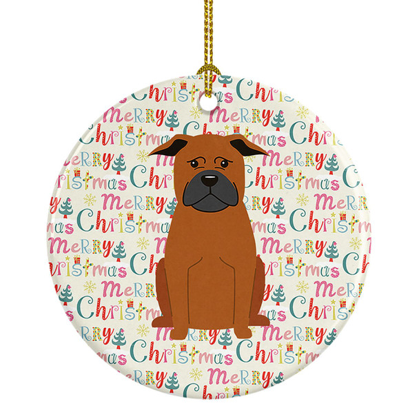 Merry Christmas Chinese Chongqing Dog Ceramic Ornament product image at NuMercy