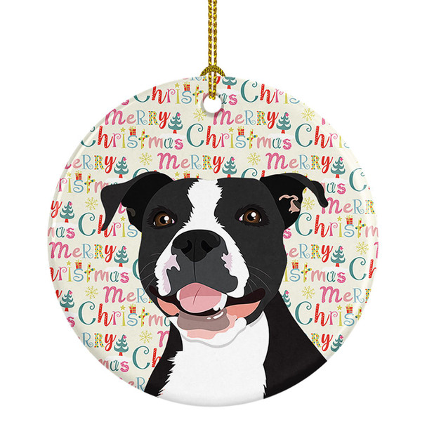 Pit Bull Black #3 Christmas Ceramic Ornament product image at NuMercy