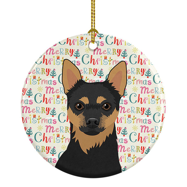 Chihuahua Black and Tan #1 Christmas Ceramic Ornament product image at NuMercy