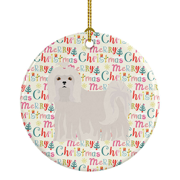 Maltese Merry Christmas Ceramic Ornament WDK1744 product image at NuMercy