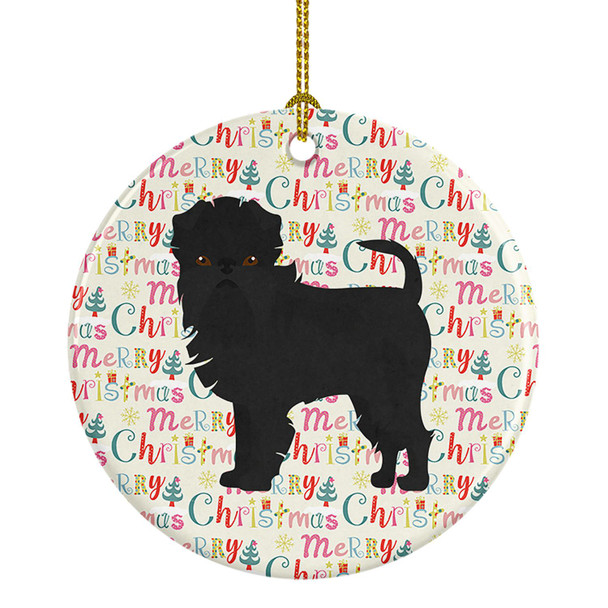 Affenpinscher #2 Merry Christmas Ceramic Ornament product image at NuMercy