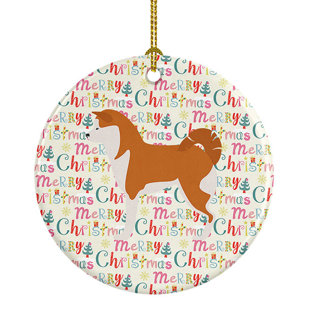 Akita Merry Christmas Ceramic Ornament WDK1919 product image at NuMercy